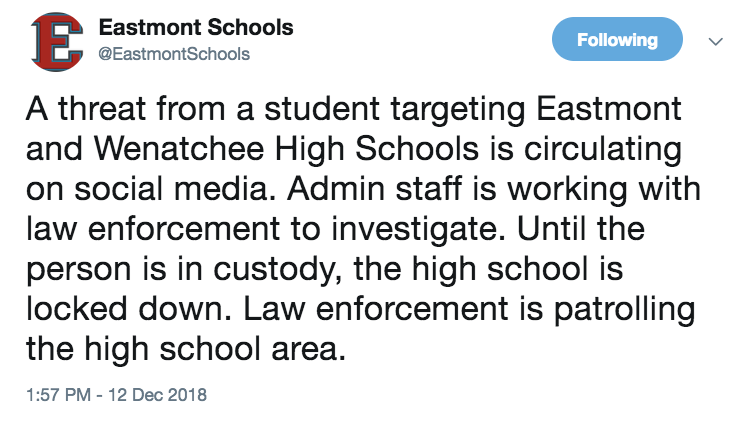 Eastmont School District tweet 1